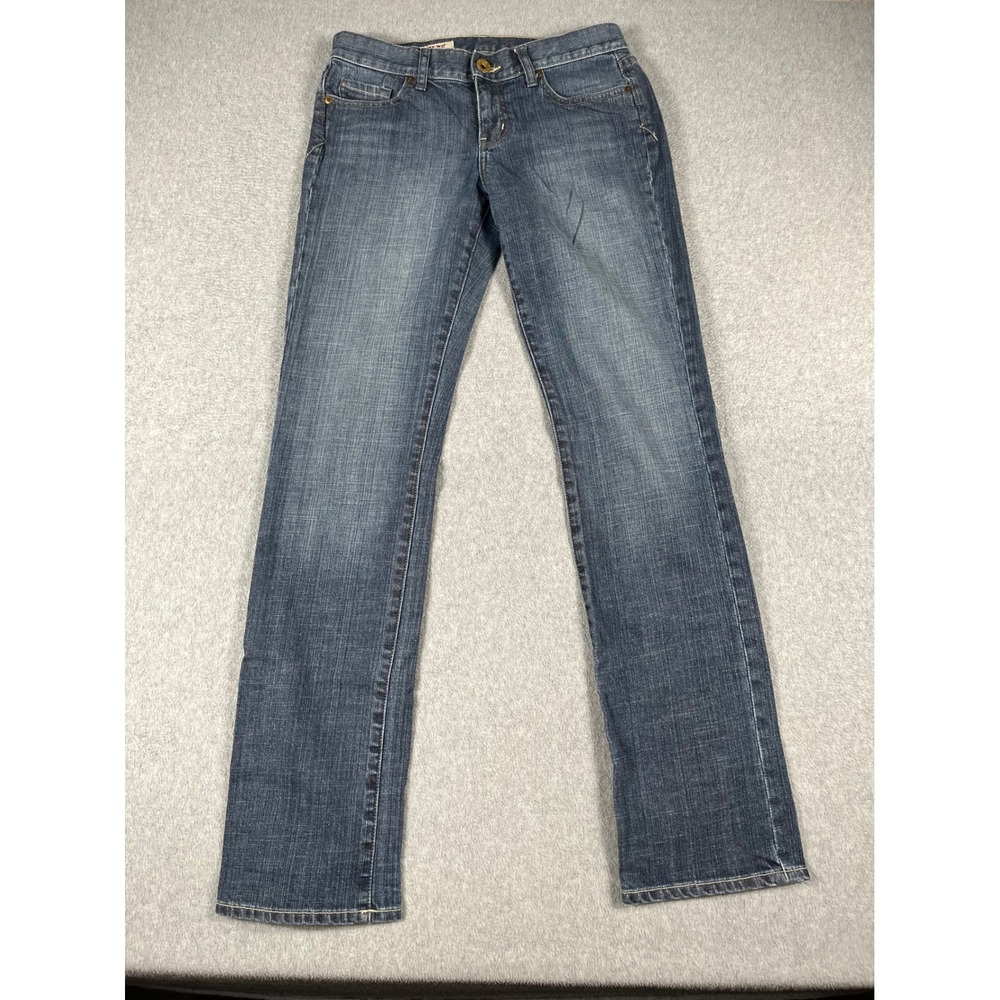 Express X2 Curvy Jeans Womens 6 Long Regular Rise Straight Leg Dark Wash Blue